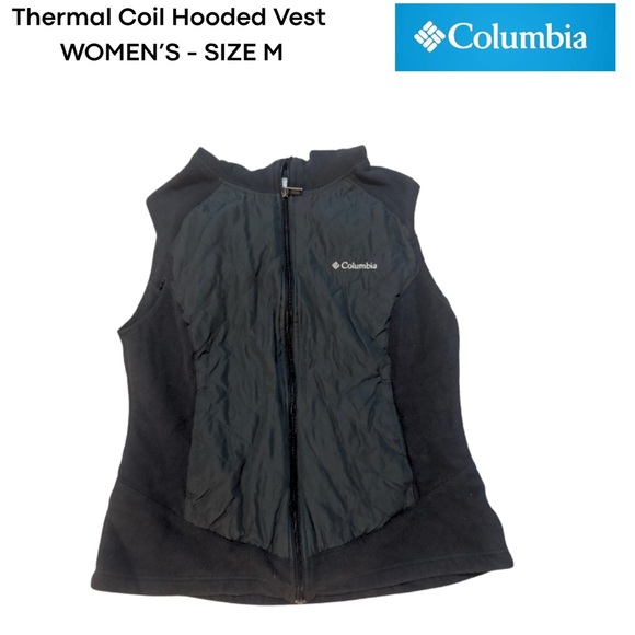 NWOT Columbia Thermal Coil Hooded Vest Women’s Medium Black Omni-Heat Full Zip - Picture 4 of 6